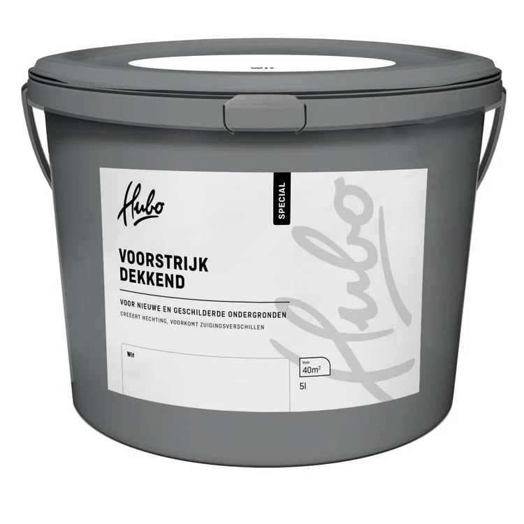 Hubo voorstrijk mat dekkend wit 5L