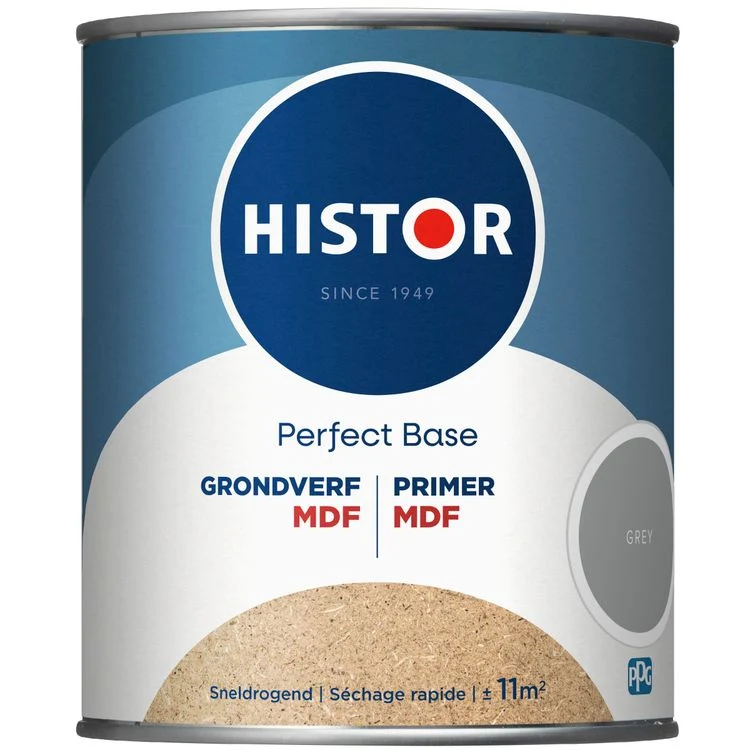 Histor Perfect Base grondverf MDF mat grijs 750ml