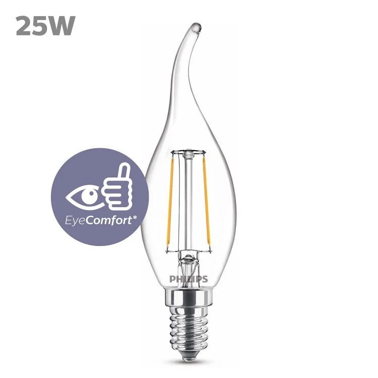 Philips LED lamp kaars E14 helder ww 1,9W 260LM