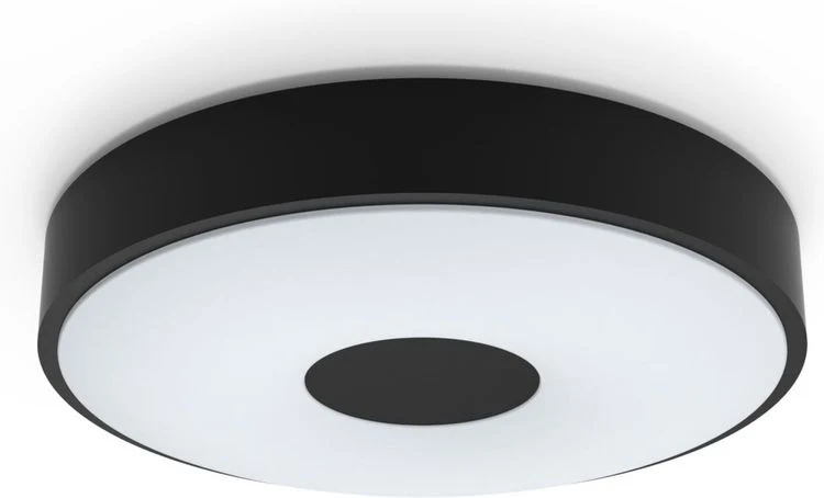 Philips LED plafondlamp Coiner zwart ⌀38,9x8cm warmwit