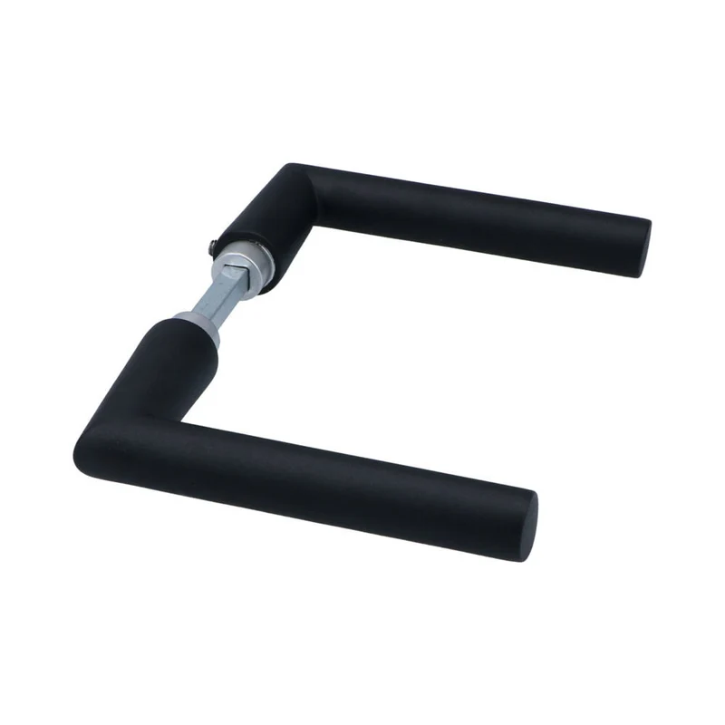 Veilig Design deurkruk zwart 132x63mm rond gelakt aluminium 2-dlg