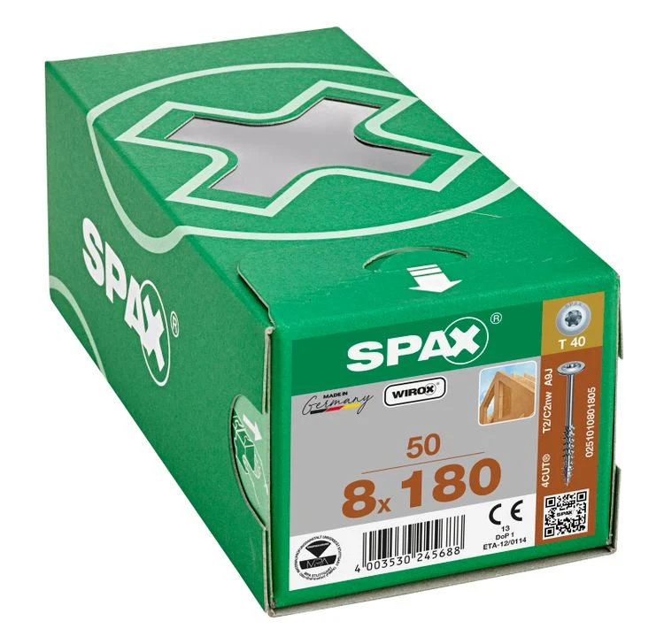 Spax HI.Force schroef T-star plus discuskop 8x180mm 50st