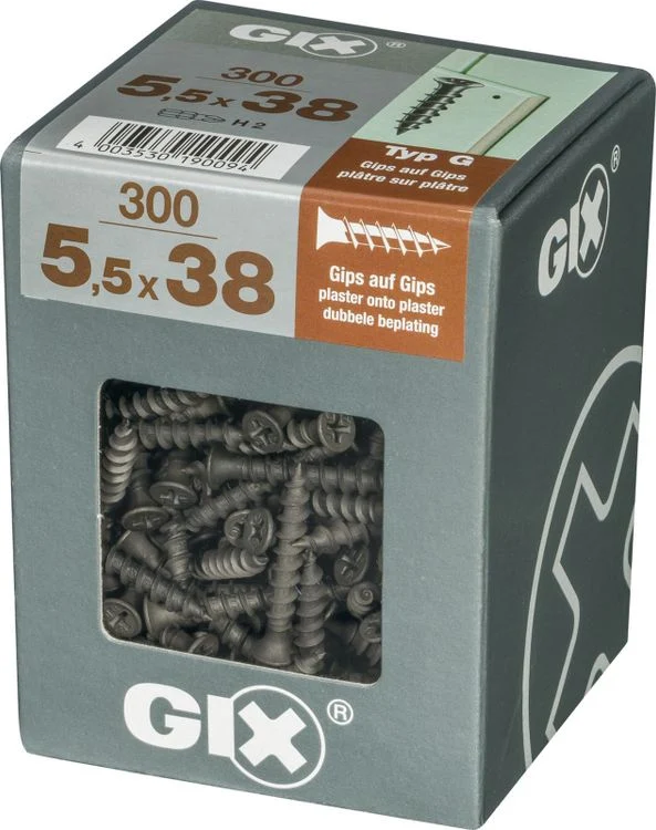 Spax GIX gipsplaatschroef philips trompetkop 5,5x38mm 300st