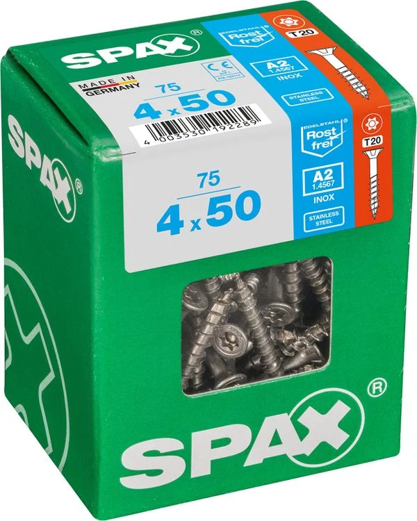 Spax A2 schroef T-star plus verzonken kop 4x50mm 75st
