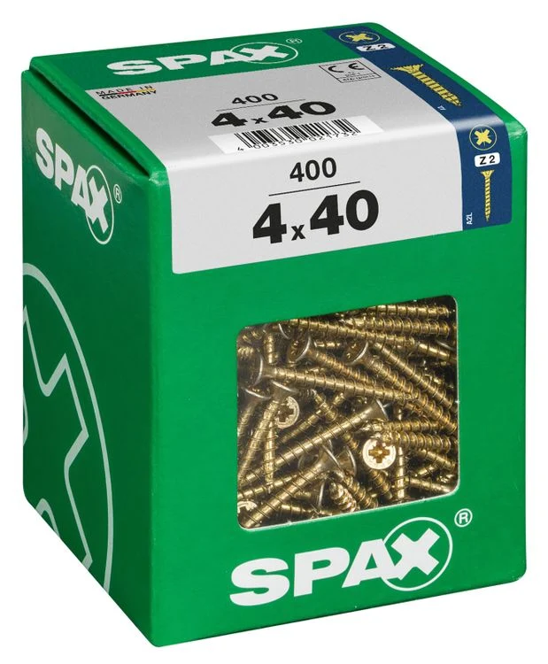 Spax schroef pozidrive verzinkt 4x40mm 400st