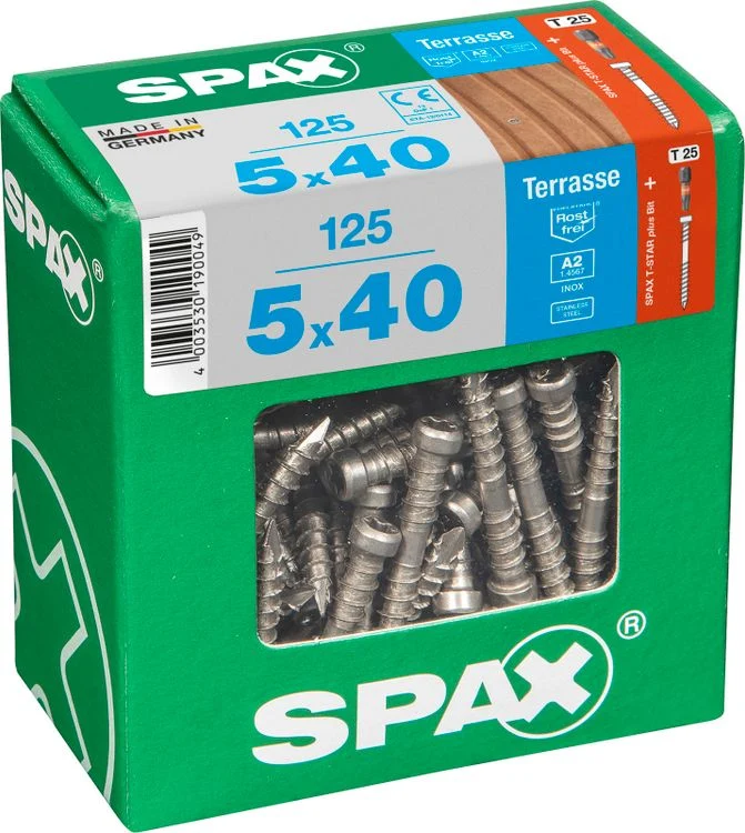 Spax Terrasse terrasschroef T-star plus cilinderkop 5x40mm 125st