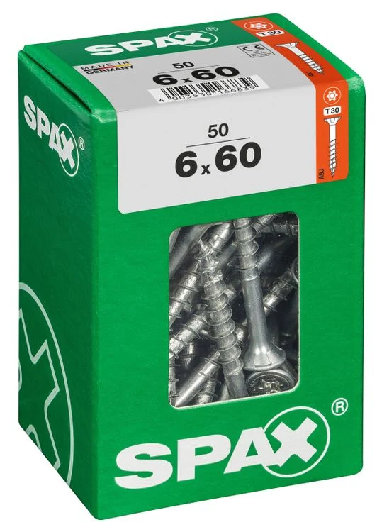 Spax schroef T-star plus verzonken kop 6x60mm 50st