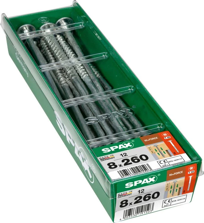 Spax HI.Force schroef T-star plus discuskop 8x260mm 12st