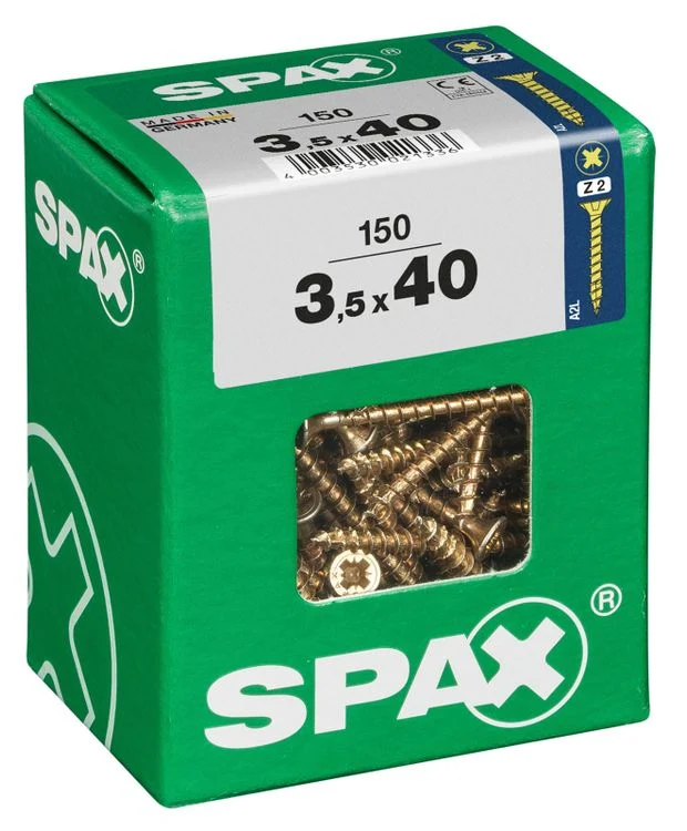 Spax schroef pozidrive verzinkt 3,5x40mm 150st