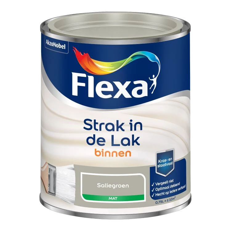 Flexa Strak in de Lak mat saliegroen 750ml