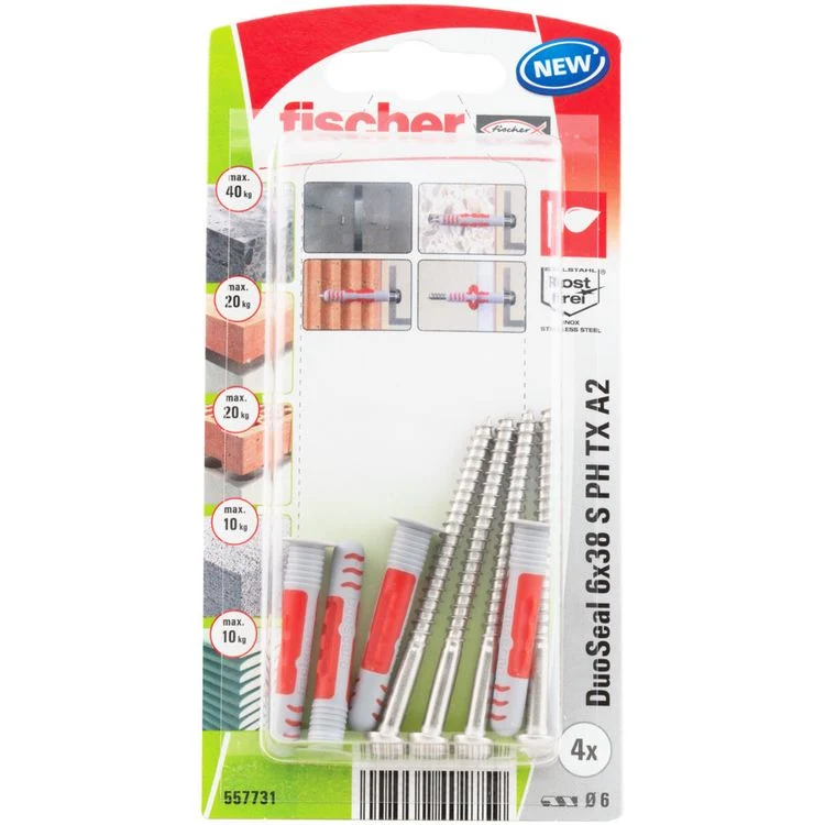 Fischer DuoSeal universeelplug TX20 nylon 6x38mm 4st