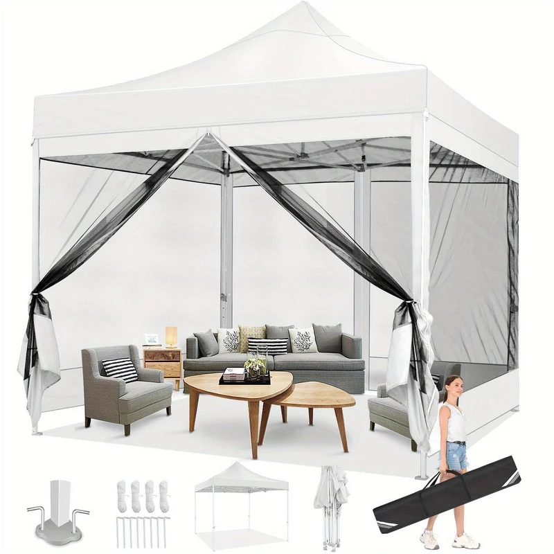 Klaptent – Inklapbare Tent – Muskietennet Tent – Camping Tent – 3x3 Meter – Lichtgewicht Aluminium – Inklapbaar Met Draagtas