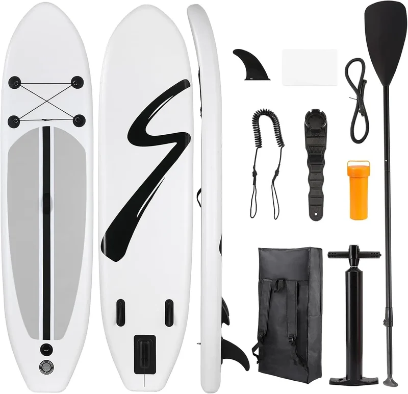 Opblaasbaar Stand Up Paddle Board – SUP Board – Peddelboard – Waterboard – Yoga Board – Verstelbare Aluminium Peddel – Antislip EVA Dek - Wit