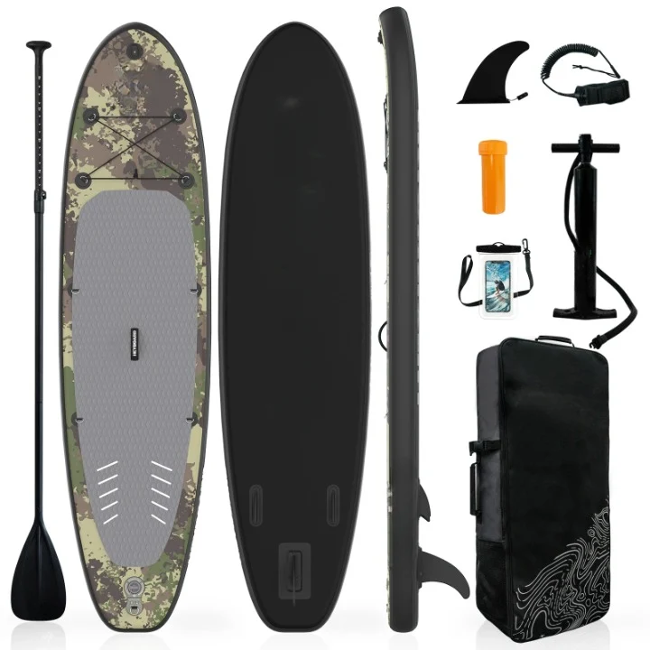 Opblaasbaar Stand Up Paddle Board – SUP Board – Peddelboard – Inflatable Paddleboard – Lichtgewicht – Drop-Stitch Materiaal – Inclusief Pomp - Legergroen