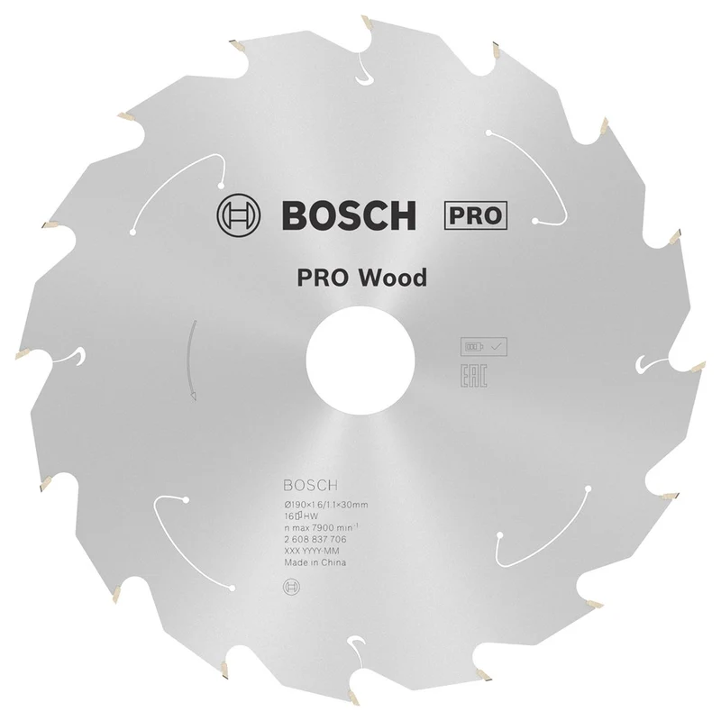 Bosch CIRKELZAAGBLAD WOOD 190X30/20X1.6/1.1X16T