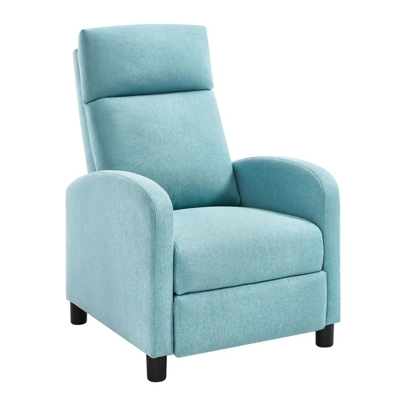 Relaxfauteuil – Lounge Stoel – Relaxstoel – Fauteuil – Verstelbare Rugleuning – Metaalframe – Waterafstotend Kunstleer - Blauw linnen