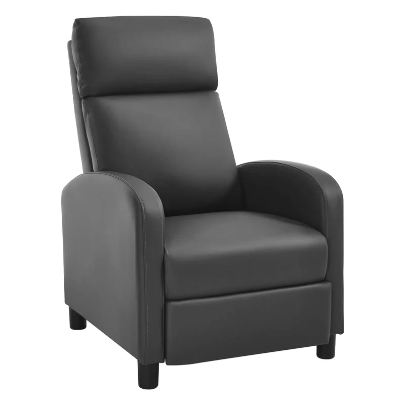 Relaxfauteuil – Lounge Stoel – Relaxstoel – Fauteuil – Verstelbare Rugleuning – Metaalframe – Waterafstotend Kunstleer - Donkergrijs leer