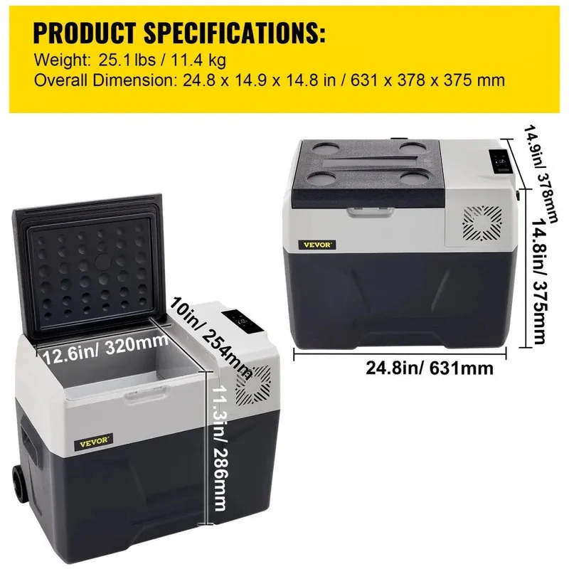 Auto Koelkast – Draagbare Koelbox – Mini Koelkast – Camper Koelkast – 30L Inhoud – 12/24V En 220V – Instelbare Temperatuur