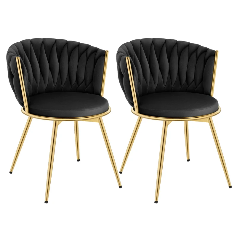 Draaibare Eetkamerstoelen – Eetkamerstoelen – Stoelen – Draaistoelen – Velvet Bekleding – 360° Draaibaar – Metalen Frame - Zwart
