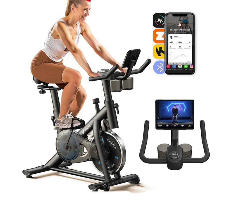 Hometrainer – Fitnessfiets – Indoor Bike – Fietstrainer – Conditietrainer – Stil Met Riemaandrijving – Verstelbaar Zadel & Stuur