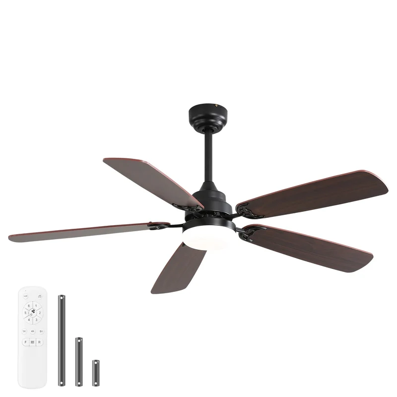 Plafondventilator – Plafondventilator Met Licht – Ventilator Met Led – Stille Ventilator – 52 Inch – 6 Snelheidsstanden – Omkeerfunctie