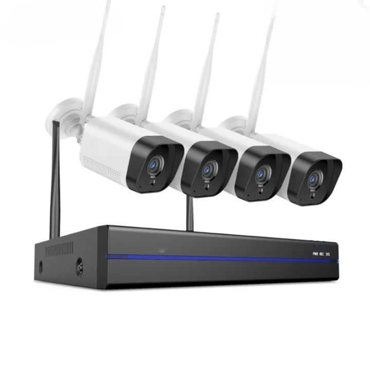 Beveiligingscamera - 5MP - 4 Stuks - Camerabewaking - Draadloos - voor Buiten - Tweeweg Audio - 10CH - NVR Recorder - Smart Dual Lights - IP-camera - Nachtzicht - 2TB HDD - Wit