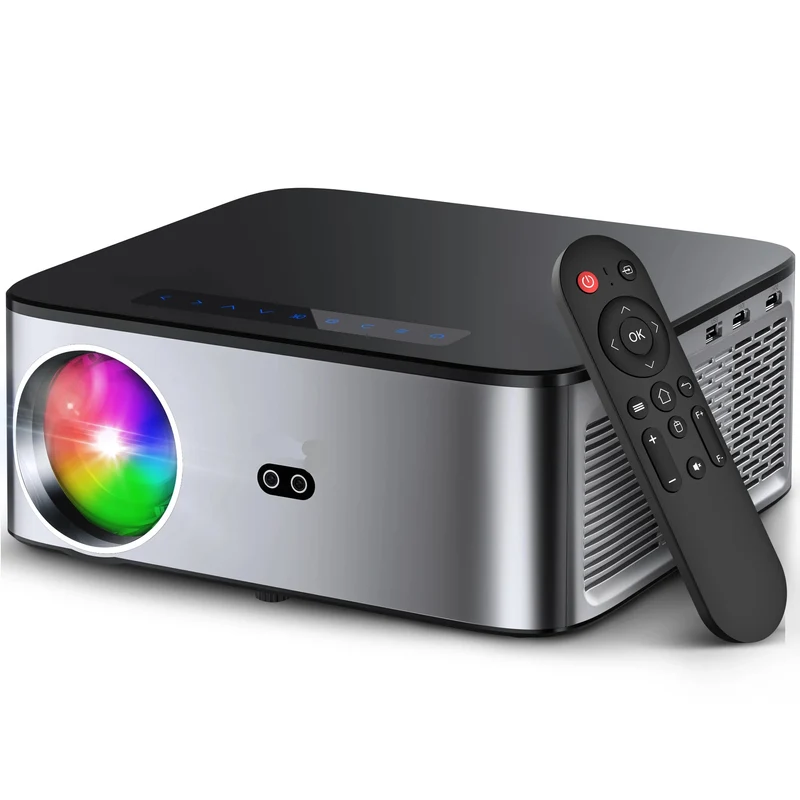 Mini Beamer - Projector - Digitale Beamer - Draagbaar - 1080P - LED - Met Autofocus - 26000LM - Android 4K Projector - 8K Video - HiFi Audio - 800 ANSI - 95W - 2.4/5GHz WiFi - Android 9.0 system - Zwart/Grijs