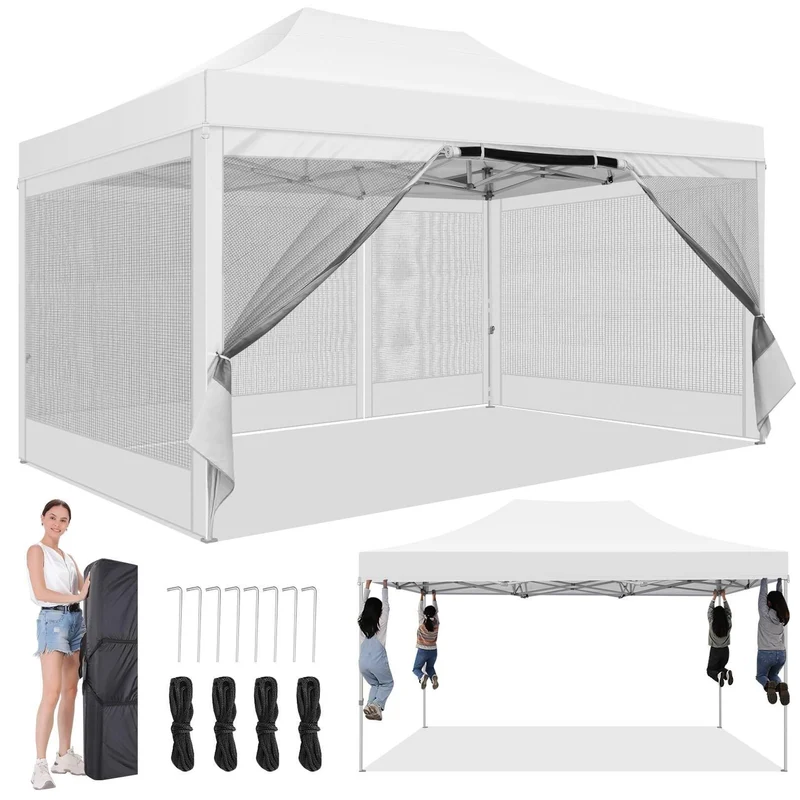 Pop-Up Partytent – Overkapping – Tuintent – Marktstand – Campingtent – 3x4,5 Meter – Aluminium Frame