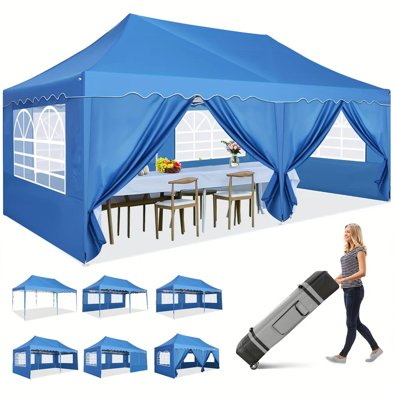Pop-Up Partytent – Vouwtent – Markttent – Schaduwtent – Zeil Tent – Verstelbare Hoogte – Waterbestendige Oxford Stof