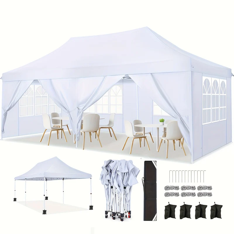 Pop-Up Tent – Partytent – Vouwtent – Outdoor Tent – Zijwanden Afneembaar – 3x6 Meter – Inclusief Draagtas