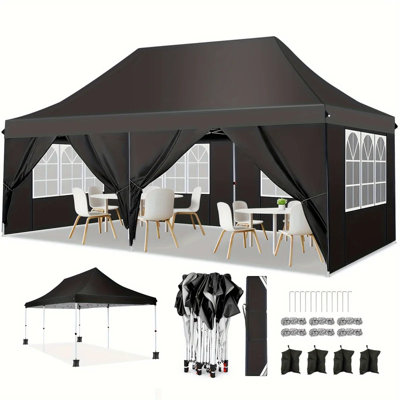 Pop-Up Partytent – Partytent 3x6 Meter – Buitentent – Feesttent – Ruim 18 m² – Stevig Alloy Frame – 6 Afneembare Zijwanden