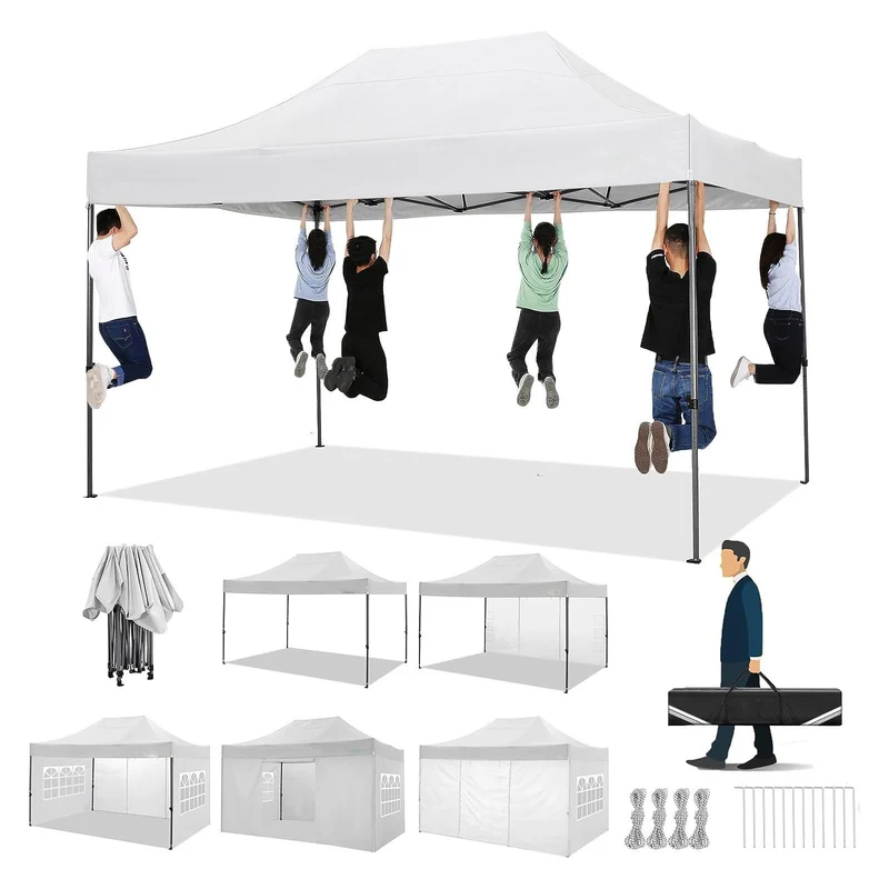 Pop-Up Canopy Tent – Partytent – Schaduw Tent – Buiten Tent – Ruim 3x4,5 Meter – Lichtgewicht Alloy Frame – Inclusief Draagtas