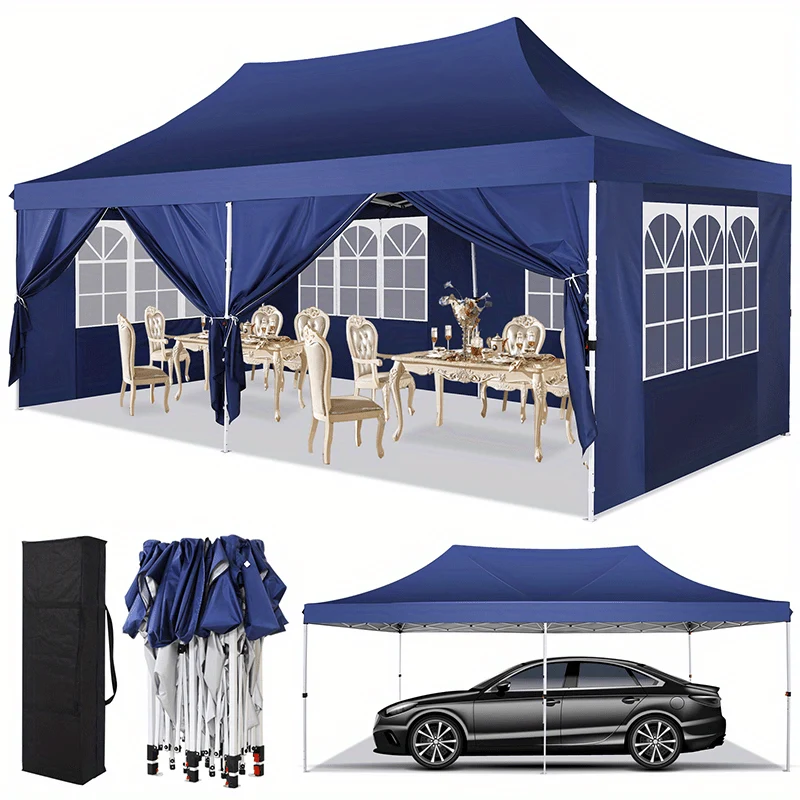 Partytent – Pop-Up Tent – Tuinentent – Evenemententent – Marktstandtent – 3x6 Meter – Verstelbare Hoogte