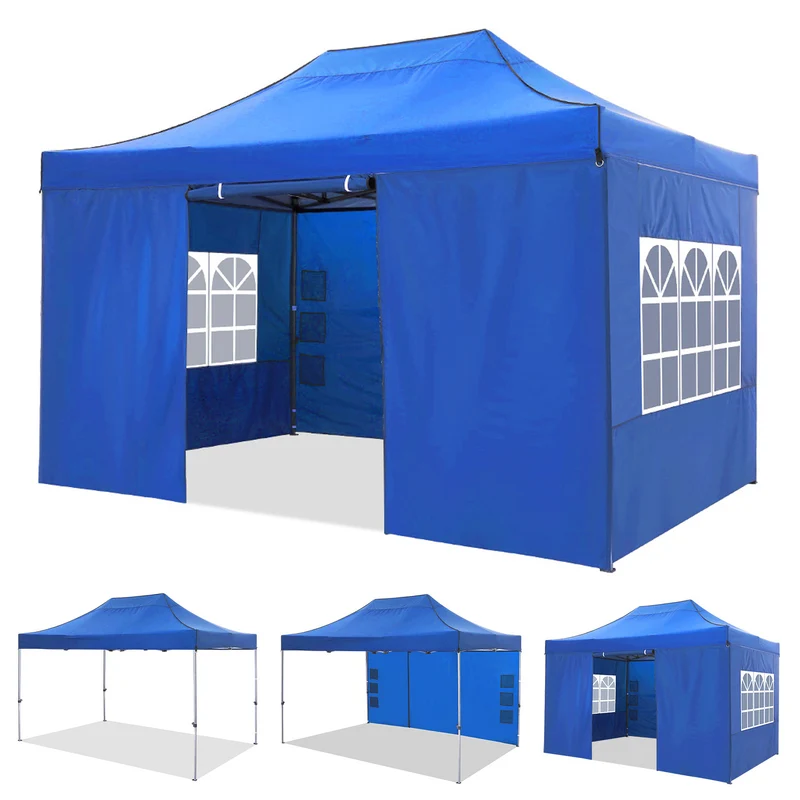 Pop-Up Partytent – Vouwtent – Schaduwdoek – Terras Tent – 3,05x4,57 Meter – Afneembare Zijwanden – Lichtgewicht Frame