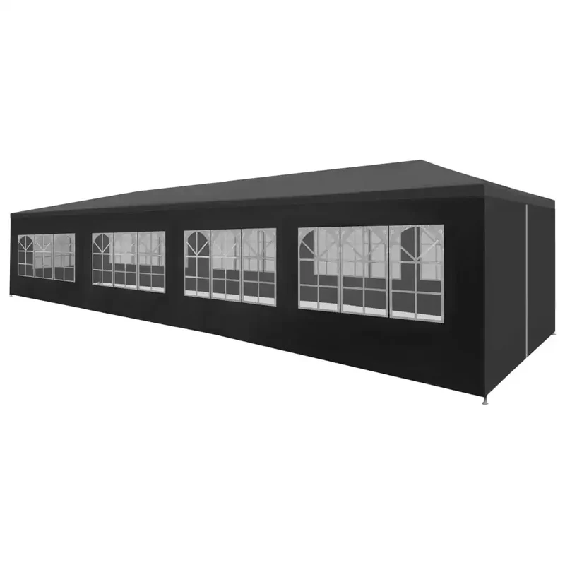 Tuinpaviljoen – Partytent – Tuitent – Overkapping – Waterdicht – 3 x 12 Meter – Roestvrij Staal Frame - Grijs