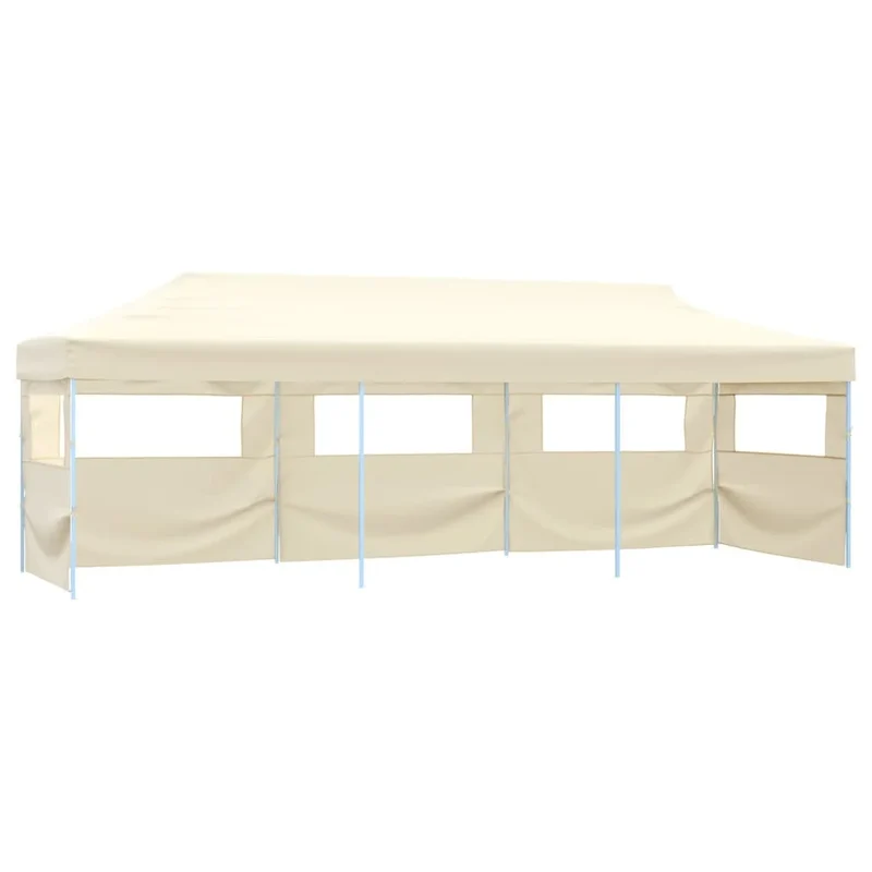 Partytent – Tuinpaviljoen – Ontvangsttent – Opvouwbare Tent – Markt Tent – 3x9 Meter – Waterdicht Oxford Polyester – Staal Frame - Crème