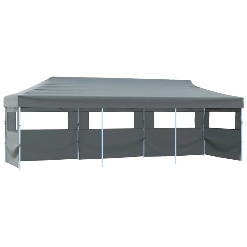 Partytent – Tuinpaviljoen – Ontvangsttent – Opvouwbare Tent – Markt Tent – 3x9 Meter – Waterdicht Oxford Polyester – Staal Frame - Grijs