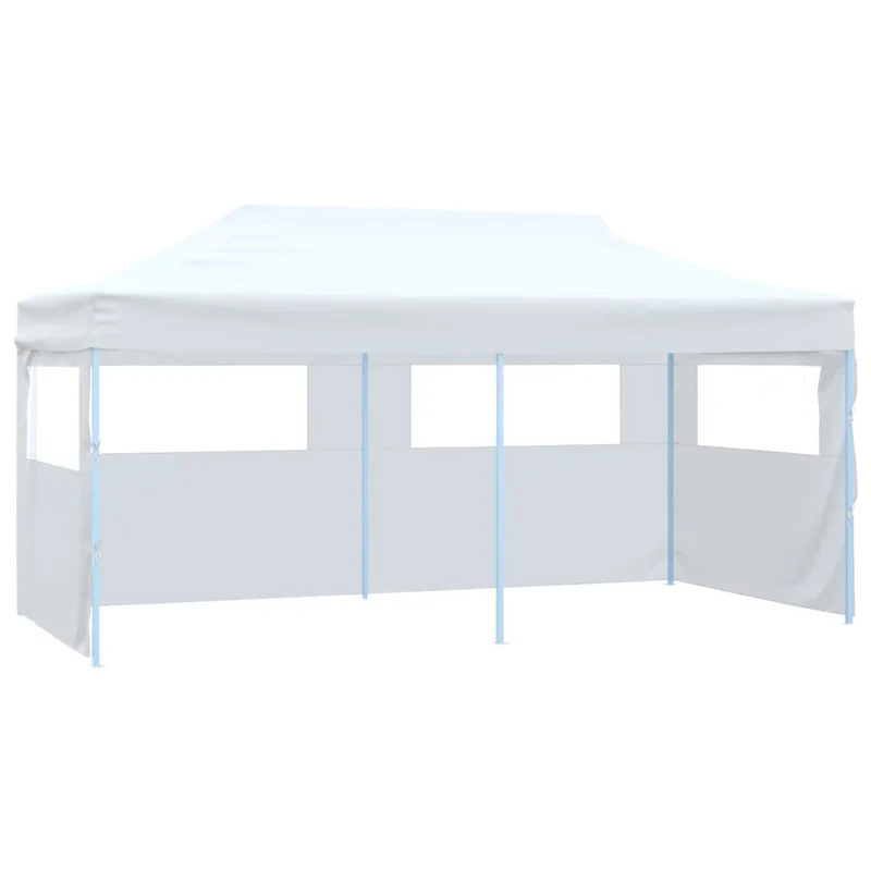 Opvouwbare Tent – Tuinpaviljoen – Partytent – Ontvangsttent – Markttent – Campingtent – 3x6 Meter – Waterafstotend 600D Oxford – Gepoedercoat Stalen Frame - Wit