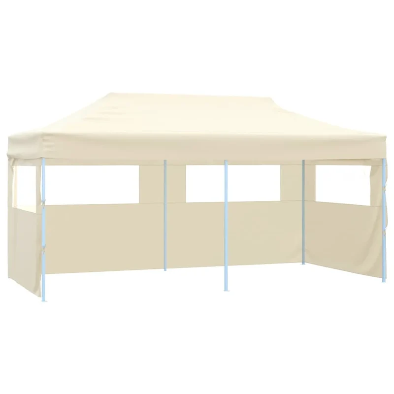 Opvouwbare Tent – Tuinpaviljoen – Partytent – Ontvangsttent – Markttent – Campingtent – 3x6 Meter – Waterafstotend 600D Oxford – Gepoedercoat Stalen Frame - Beige