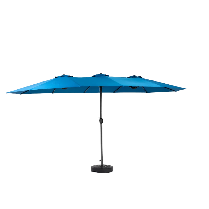 Parasol - Zweefparasol – Dubbele Buitenparasol – Dubbele Parasol – Grote Parasol – Buitenscherm – Zonnescherm – 14,8 m² – 100% Polyester Doek - Diepblauw