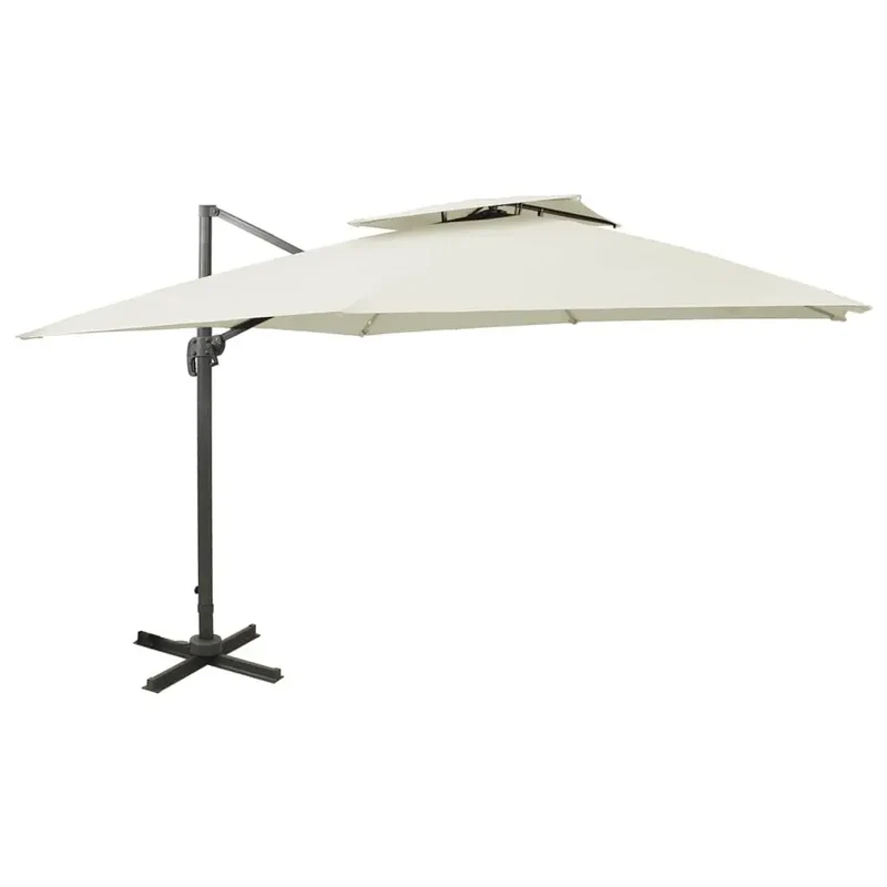 Parasol - Zweefparasol – Tuinparasol – Hangparasol – Schaduwparasol – 360° Draaibaar – Aluminium Mast - 3 x 3 m - Beige