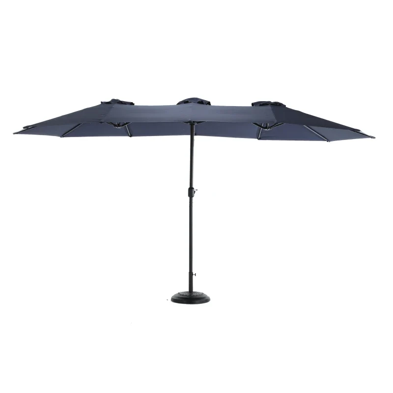 Buitenparasol – Tuinparasol – Dubbele Buitenparasol – Dubbele Parasol – Rechthoekige Parasol – Waterbestendig Polyester – Dubbellaags Ontwerp - Donkergrijs