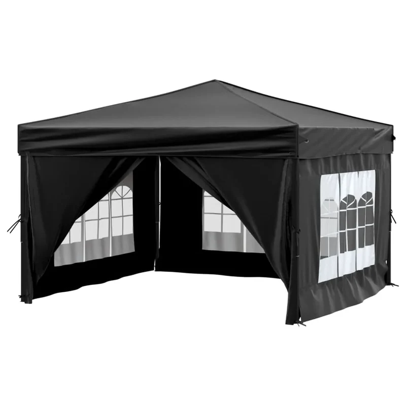 Tuinpaviljoen – Partytent – Tent – Vouwtent – Schaduwdoek – 210D Oxford Waterdicht – Stevig Stalen Frame - 3x3 m - Zwart