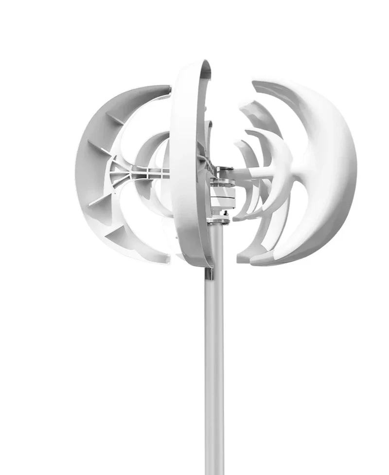 Verticale Windturbine – Windgenerator – Duurzame Energie – Stille Turbine – 5000W Vermogen – Glasvezelbladen – 12V - met Omvormersysteem