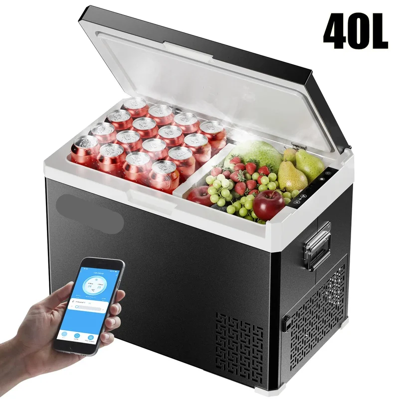 Auto Koelkast – Draagbare Koelbox – Mini Koelkast – Reis Koelkast – 40L Volume – Dual-Zone Koelen En Vriezen - Bluetooth-versie