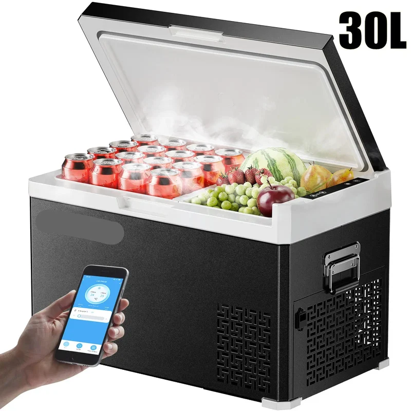 Auto Koelkast – Draagbare Koelbox – Mini Koelkast – Reis Koelkast – 30L Volume – Dual-Zone Koelen En Vriezen - Bluetooth-versie