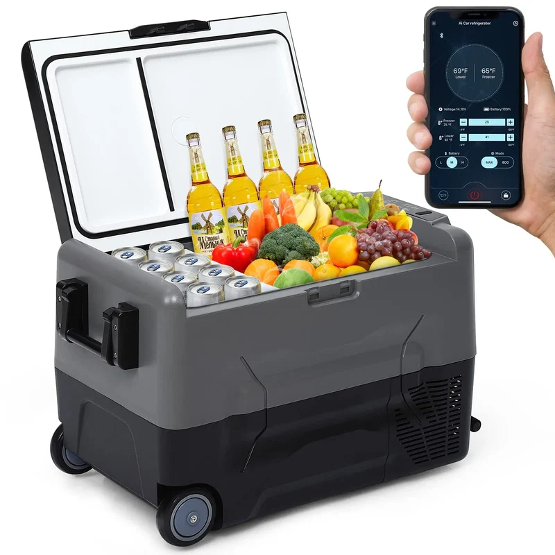 Draagbare Autokoelkast – Mobiele Koelbox – Auto Koelkast – Camping Koelkast – 35 Liter – Dual-Zone Koeling – App-Bediening