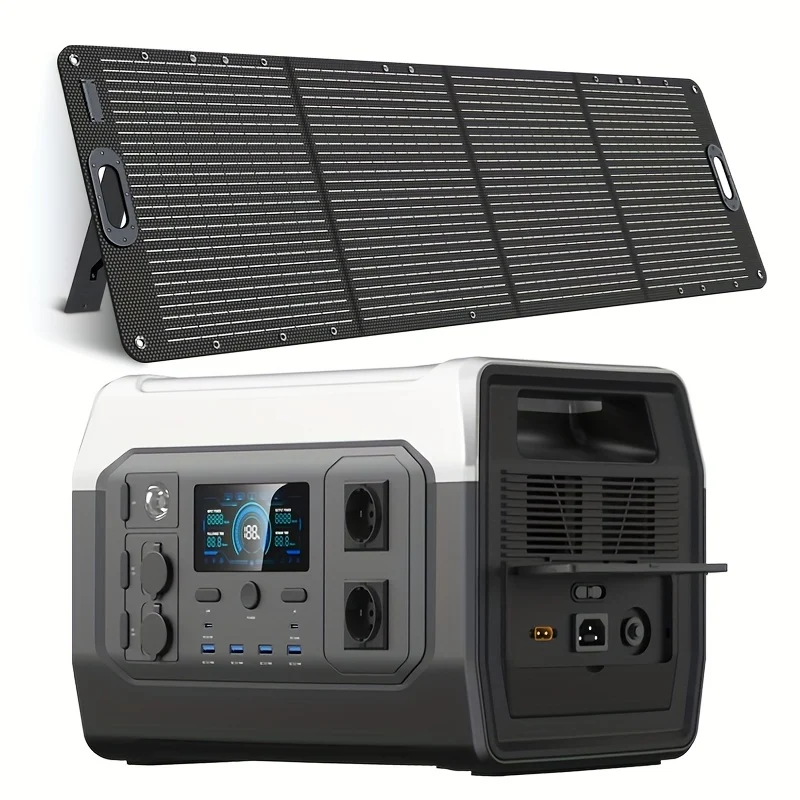 Draagbare Powerstation – Mobiele Energiebron – Solar Generator – Backup Accu – 1024 Wh Capaciteit – 200W Zonnepaneel