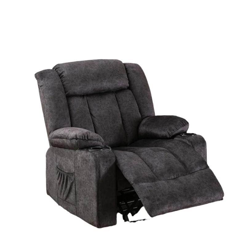 Relaxstoel – Relaxfauteuil – Verstelbare Stoel – Draaibare Fauteuil – Ligstoel – Fauteuil Met Voetsteun – Stoffen Bekleding – Maximaal 150 Kg Draagvermogen - 95.2 x 95.2 x 99.2 cm - Grijs