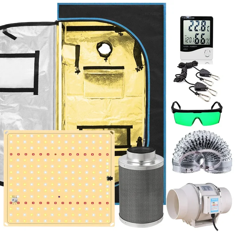 Kweektent – Groeikas – Kweekruimte – Planten Tent – 600D Oxford Doek – Reflecterende Binnenlaag – LED-Groeilampen - 80x80x160CM Kits